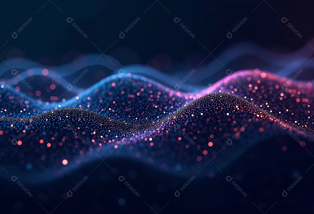 Ponto abstrato conectado com linha gradiente IA generativa