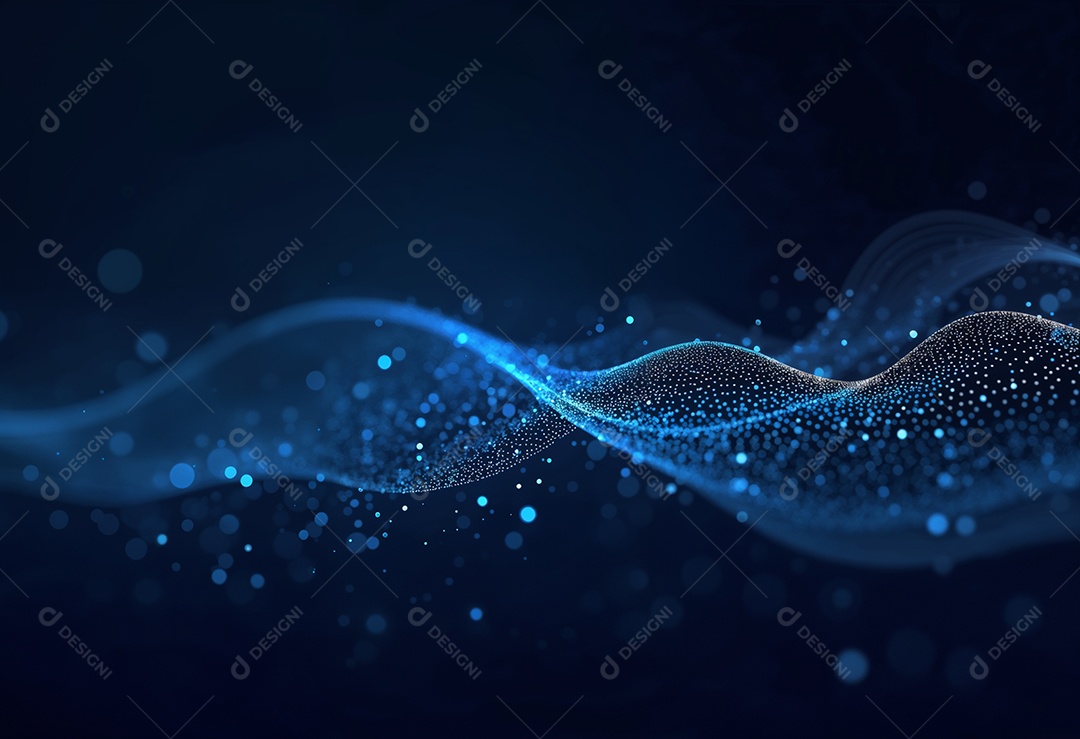 Ponto abstrato conectado com linha gradiente IA generativa