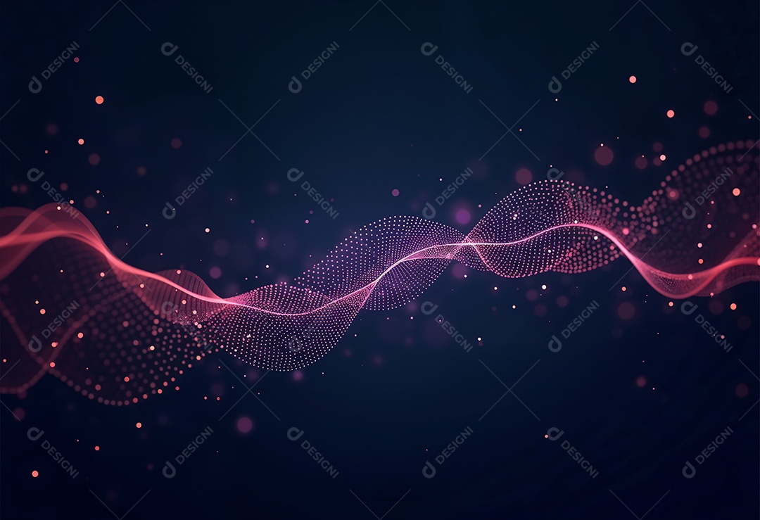 Ponto abstrato conectado com linha gradiente IA generativa