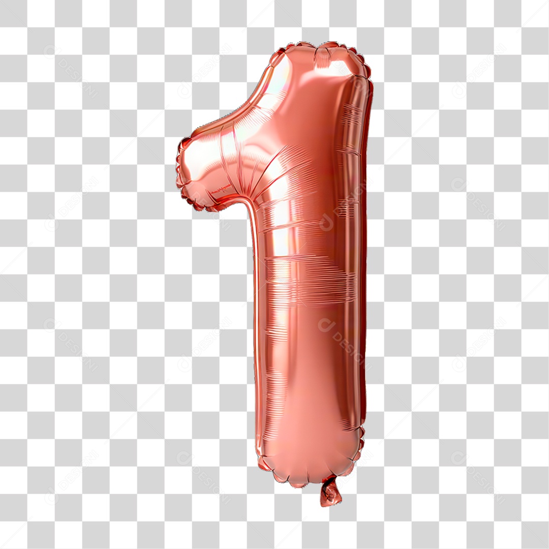 Balão de Número 1 PNG Transparente