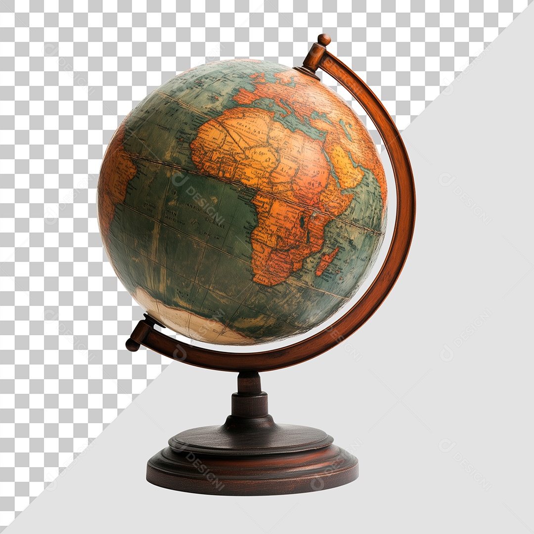 Globo Terrestre Elemento 3D para Composição PSD