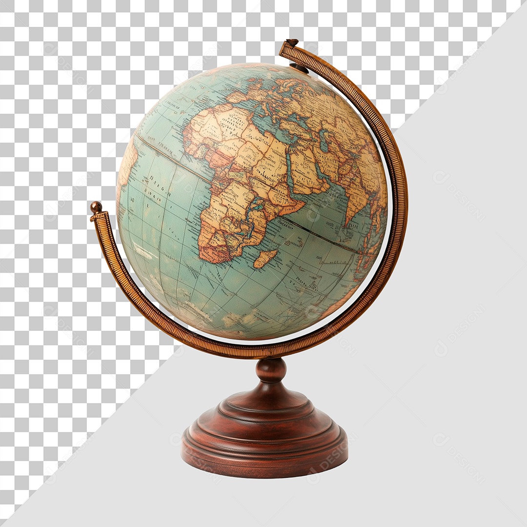 Globo Terrestre Elemento 3D para Composição PSD