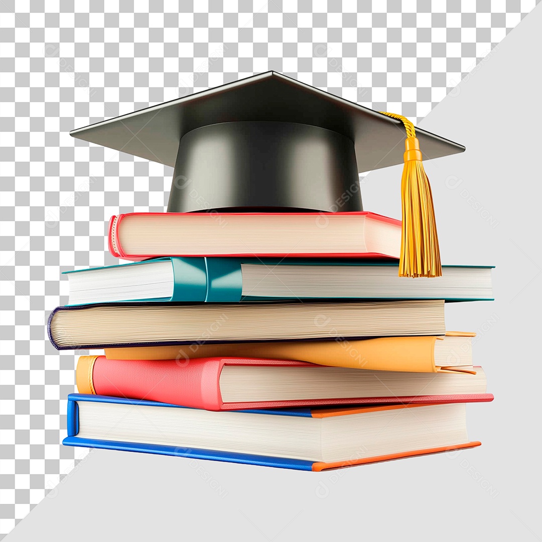 Livros e Globo Terrestre com Capelo Elemento PSD