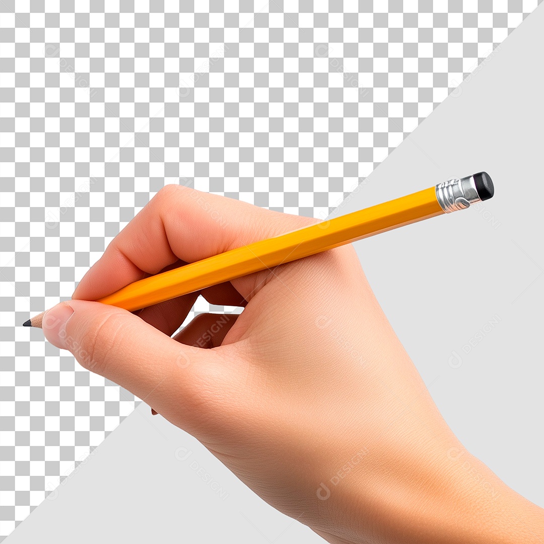 Mãos Segurando Lápis Escrevendo Elemento PSD