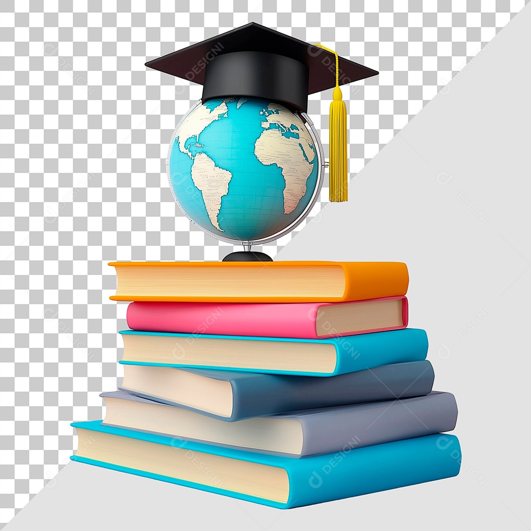 Materiais de Estudante Elemento 3D Para Composição PSD