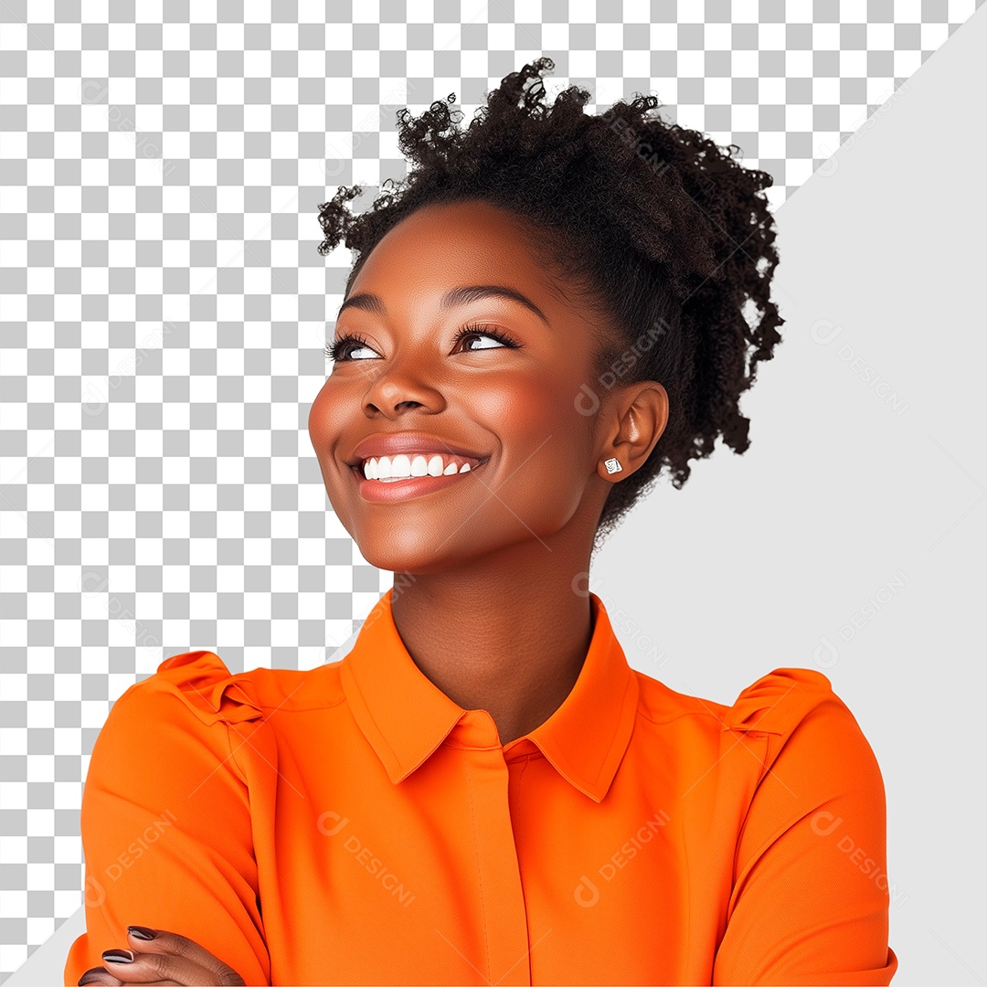 Retrato de Mulher Afro Brasileira Elemento 3D Para Composição PSD