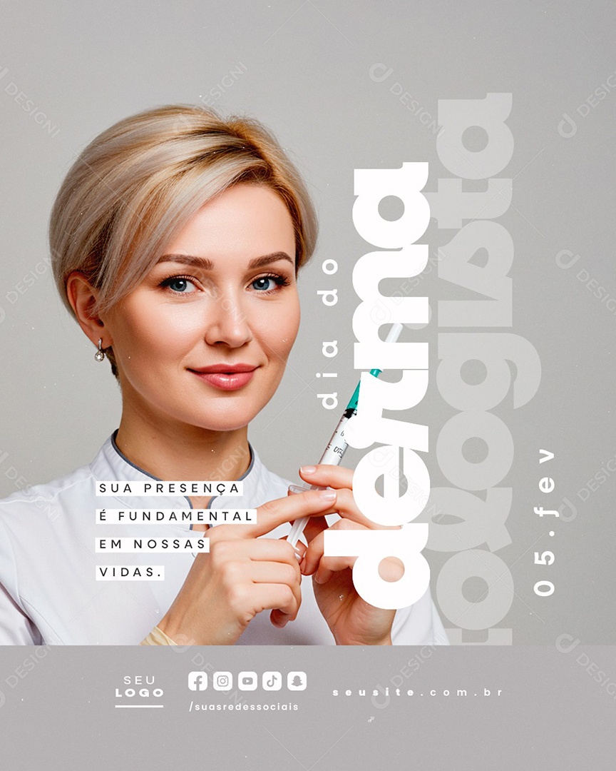 Social Media Dia do Dermatologista 05 de Fevereiro PSD Editável