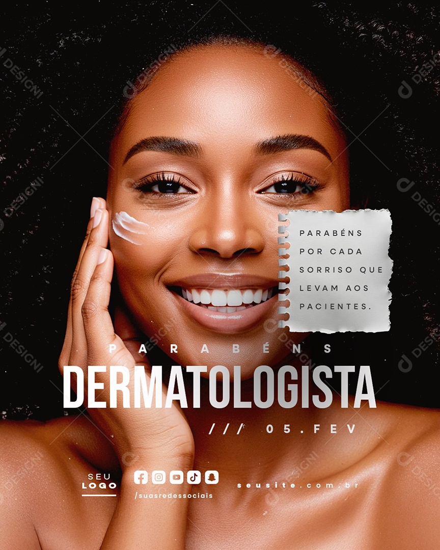 Dia do Dermatologista 05 de Fevereiro Parabéns Social Media PSD Editável