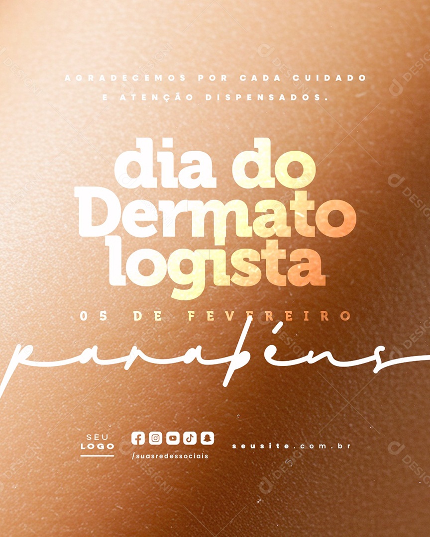 Dia do Dermatologista 05 de Fevereiro Parabéns Social Media PSD Editável