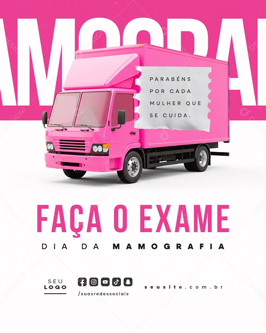 Dia Da Mamografia 05 de Fevereiro Faça o Exame Social Media PSD Editável