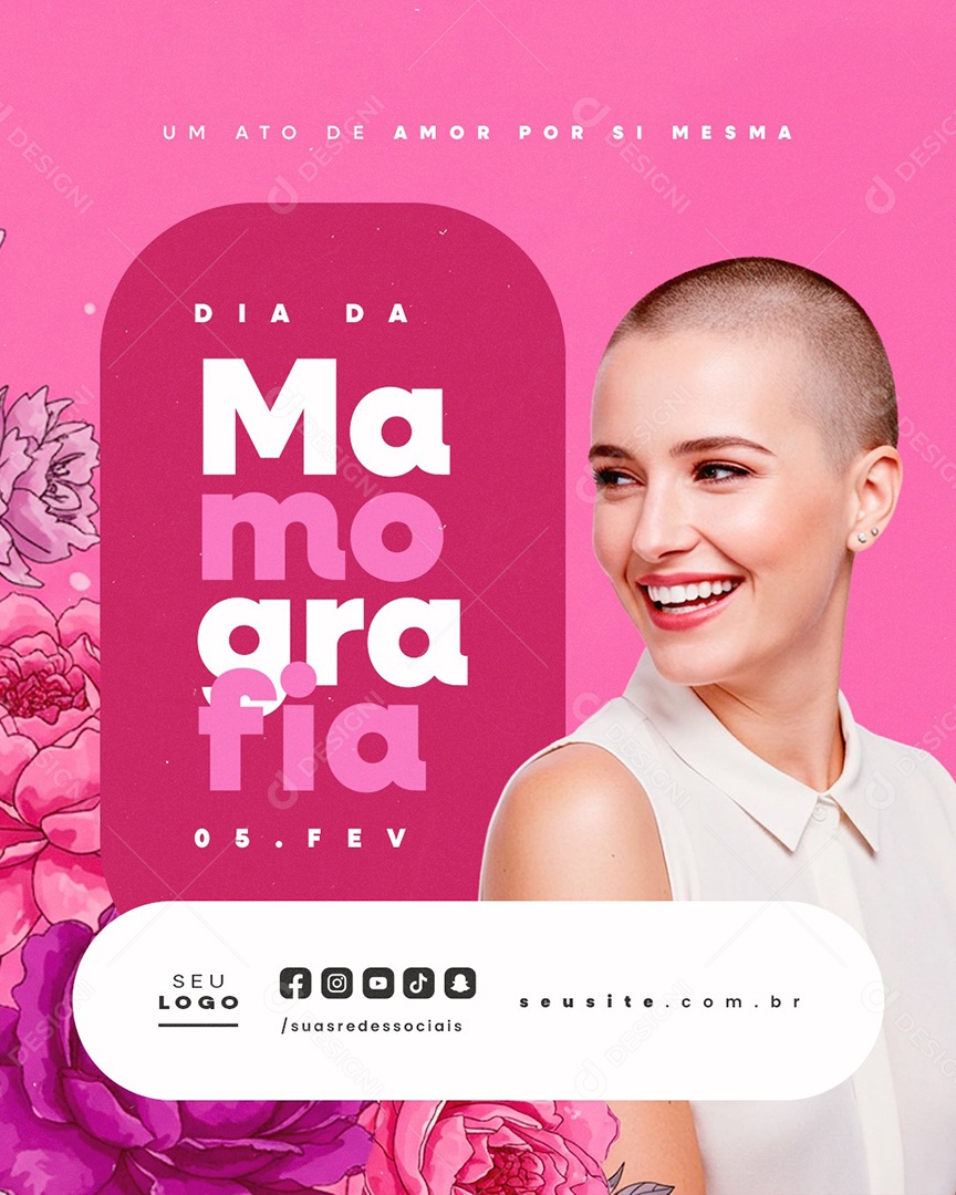 Dia Da Mamografia 05 de Fevereiro Social Media PSD Editável