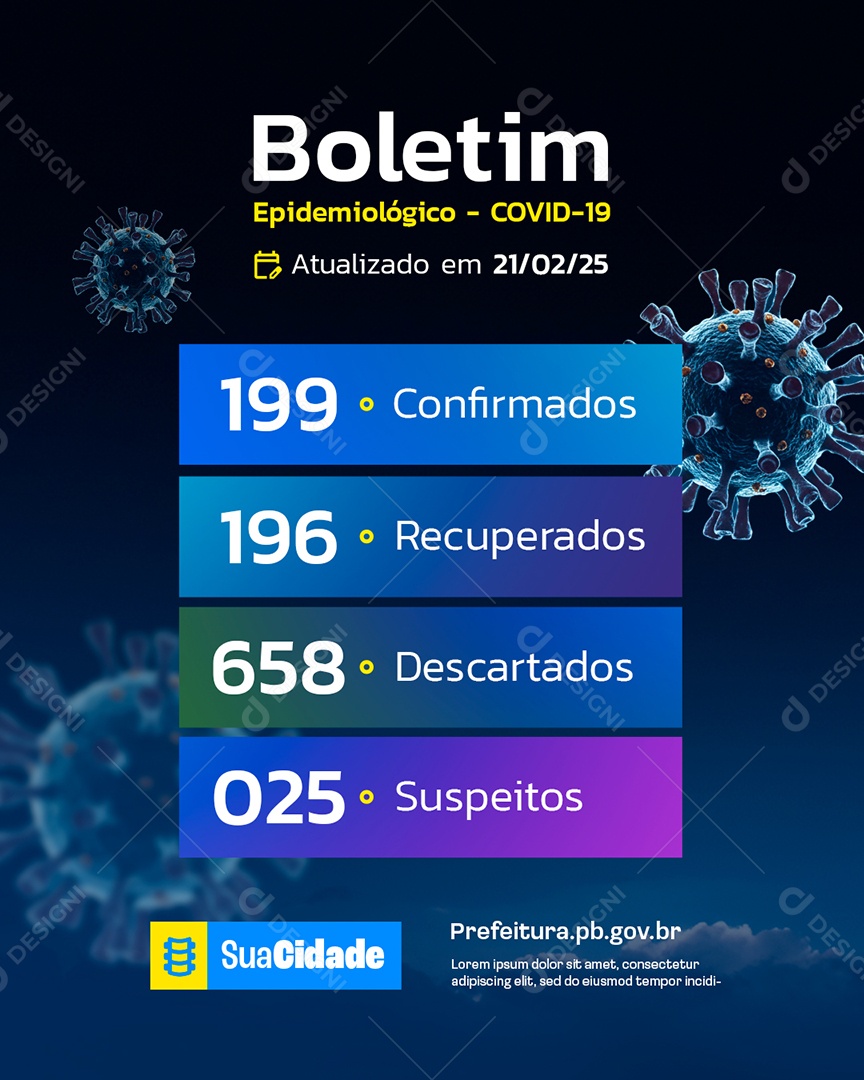 Social Media Prefeitura Covid 19 Boletim Epidemiológico PSD Editável