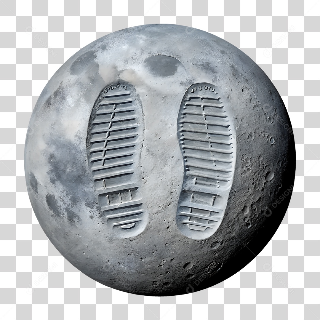 Pegada Solo da Lua PNG Transparente