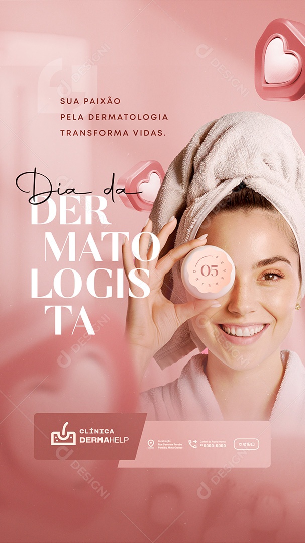 Story Dia da Dermatologista 05 de Fevereiro Social Media PSD Editável