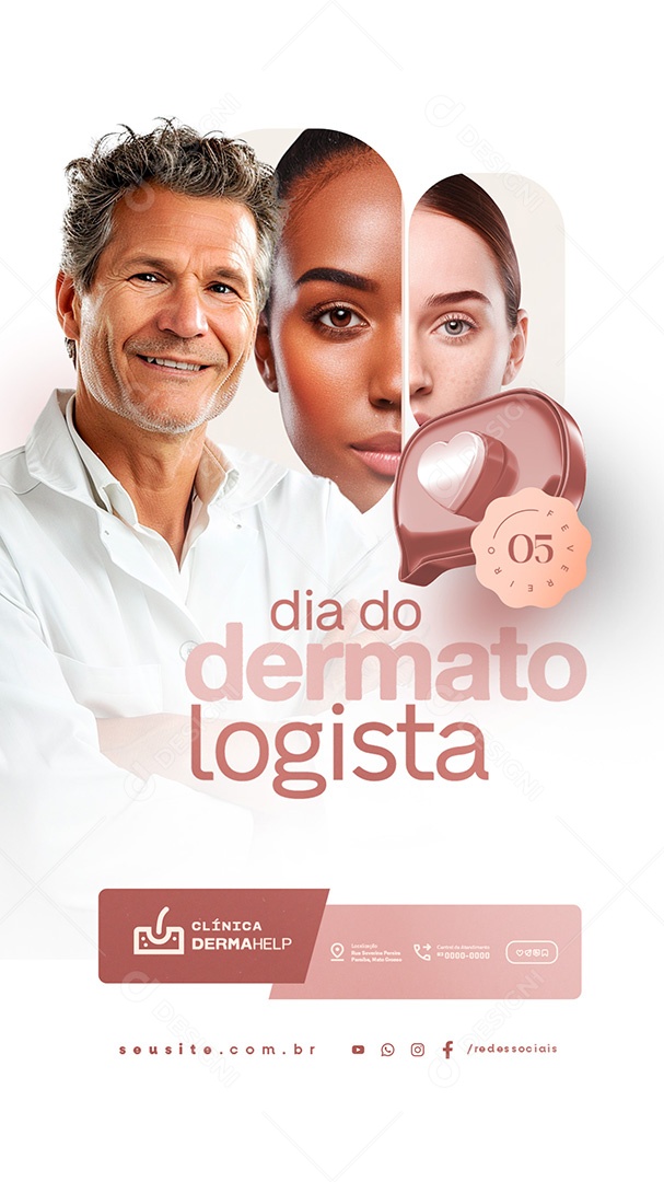 Story Dia do Dermatologista 05 de Fevereiro Social Media PSD Editável