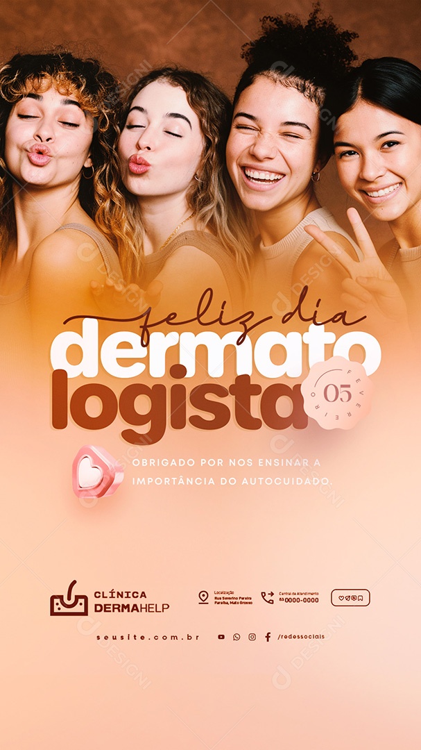 Story Feliz Dia do Dermatologista 05 de Fevereiro Social Media PSD Editável