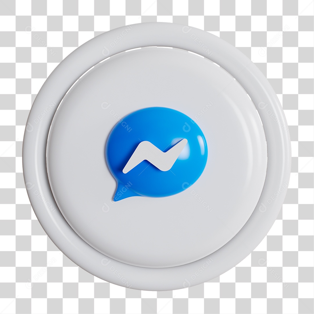 Ícone 3D Messenger PNG Transparente
