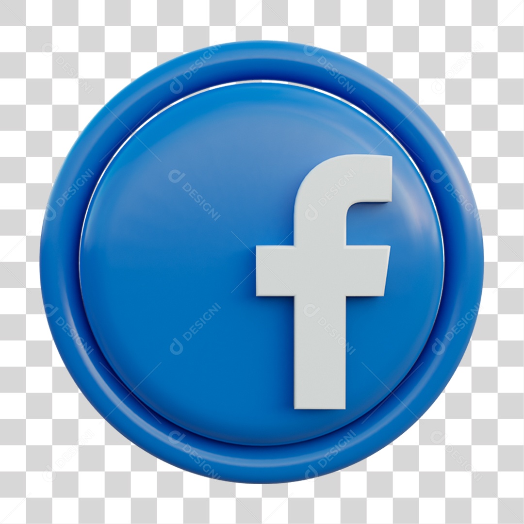 Ícone 3D Facebook PNG Transparente