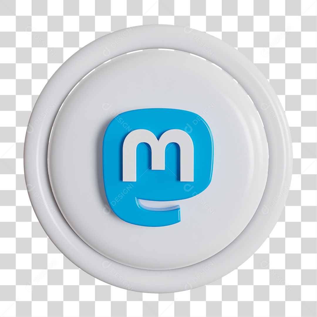 Ícone 3D Mastodon PNG Transparente