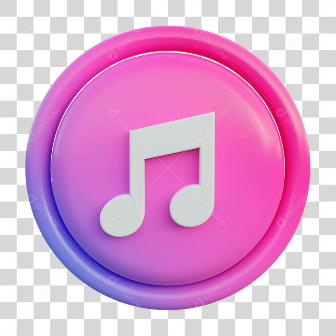 Ícone 3D Aplicativo de Música PNG Transparente