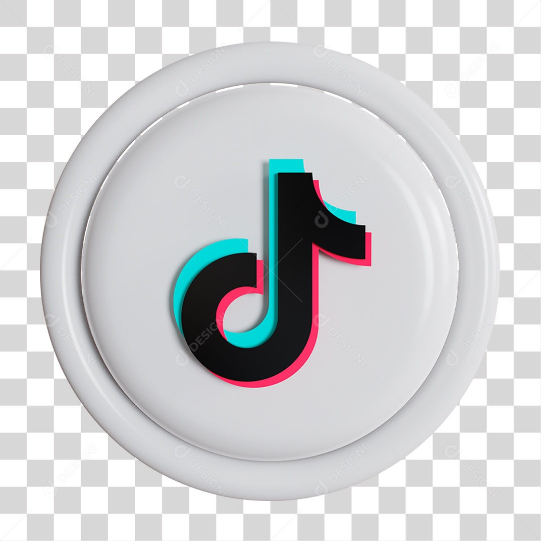Ícone 3D Tiktok PNG Transparente
