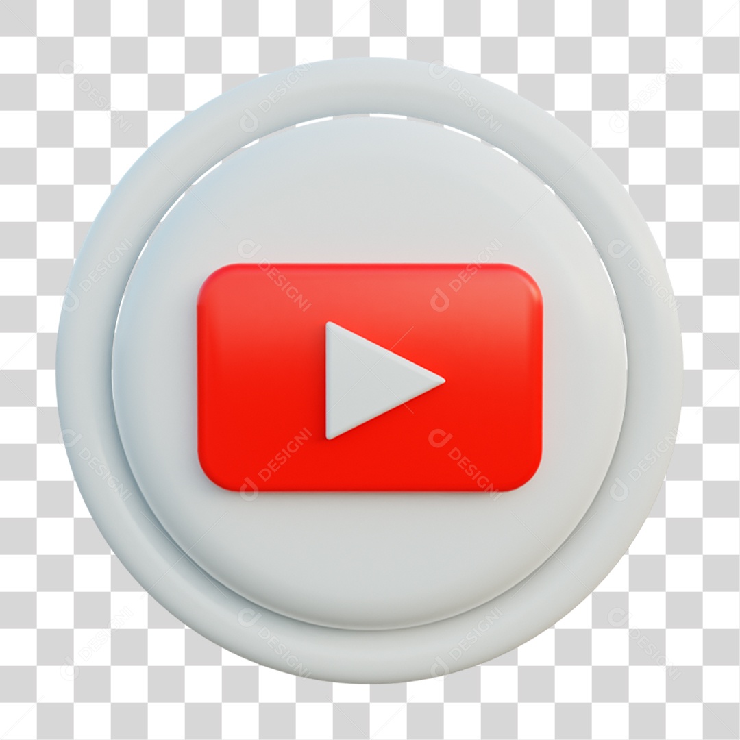 Ícone 3D YouTube PNG Transparente