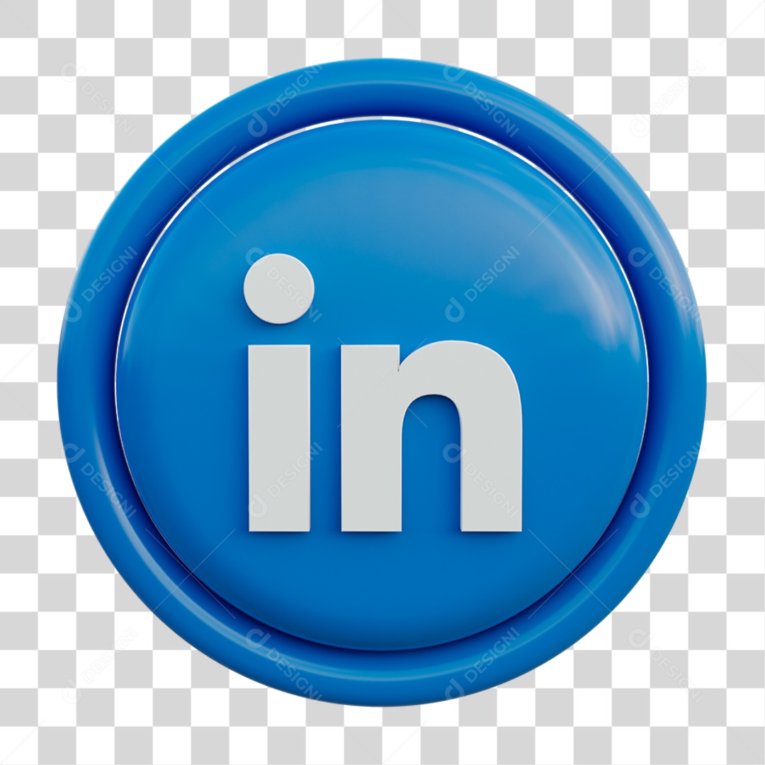 Ícone 3D LinkedIn PNG Transparente