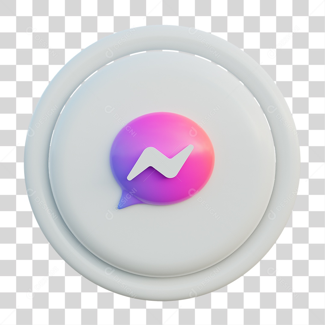 Ícone 3D Messenger PNG Transparente