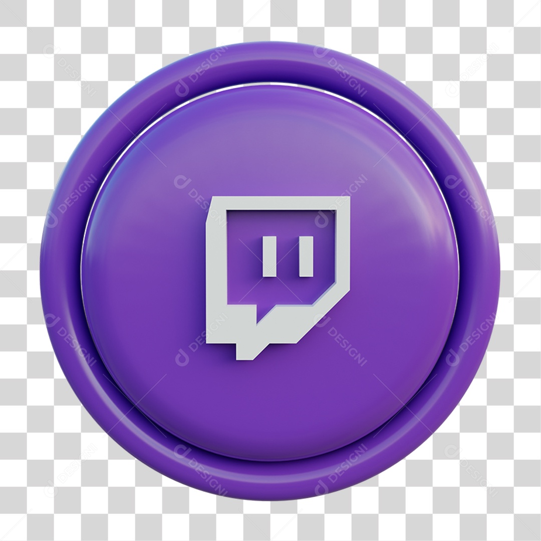 Ícone 3D Twitch PNG Transparente