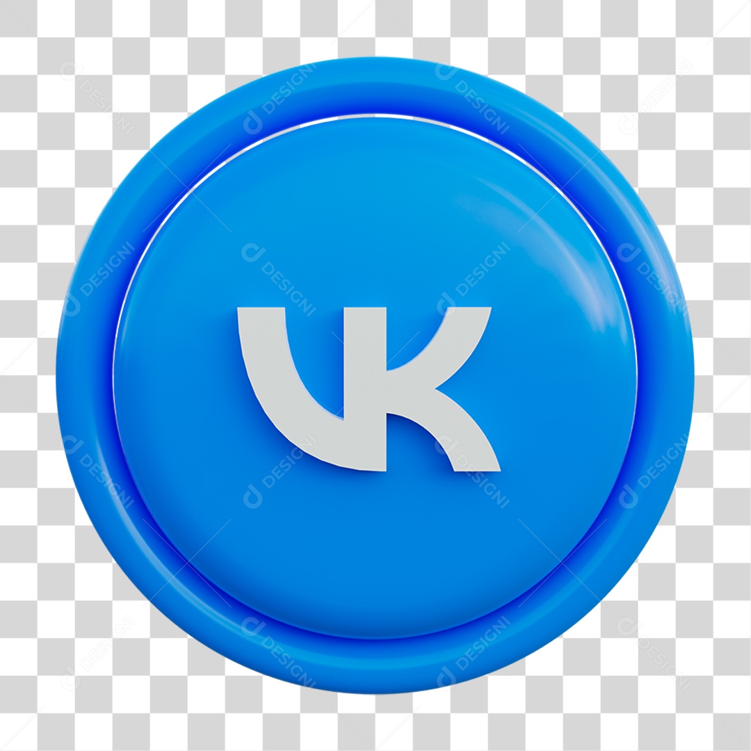 Ícone 3D VK Aplicativo PNG Transparente
