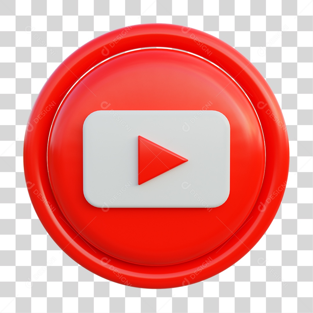 Ícone 3D Youtube PNG Transparente