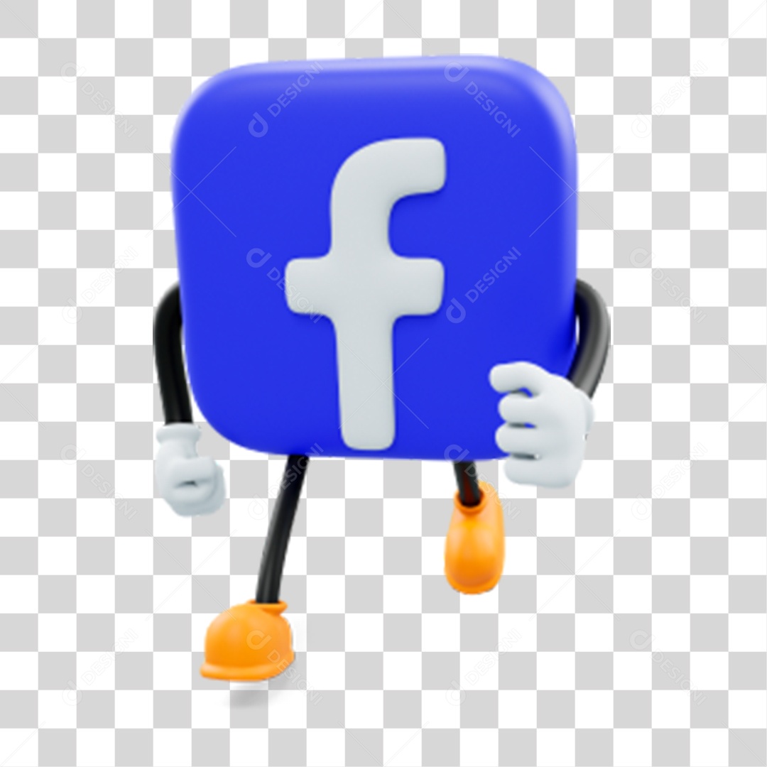 Ícone 3D Facebook PNG Transparente