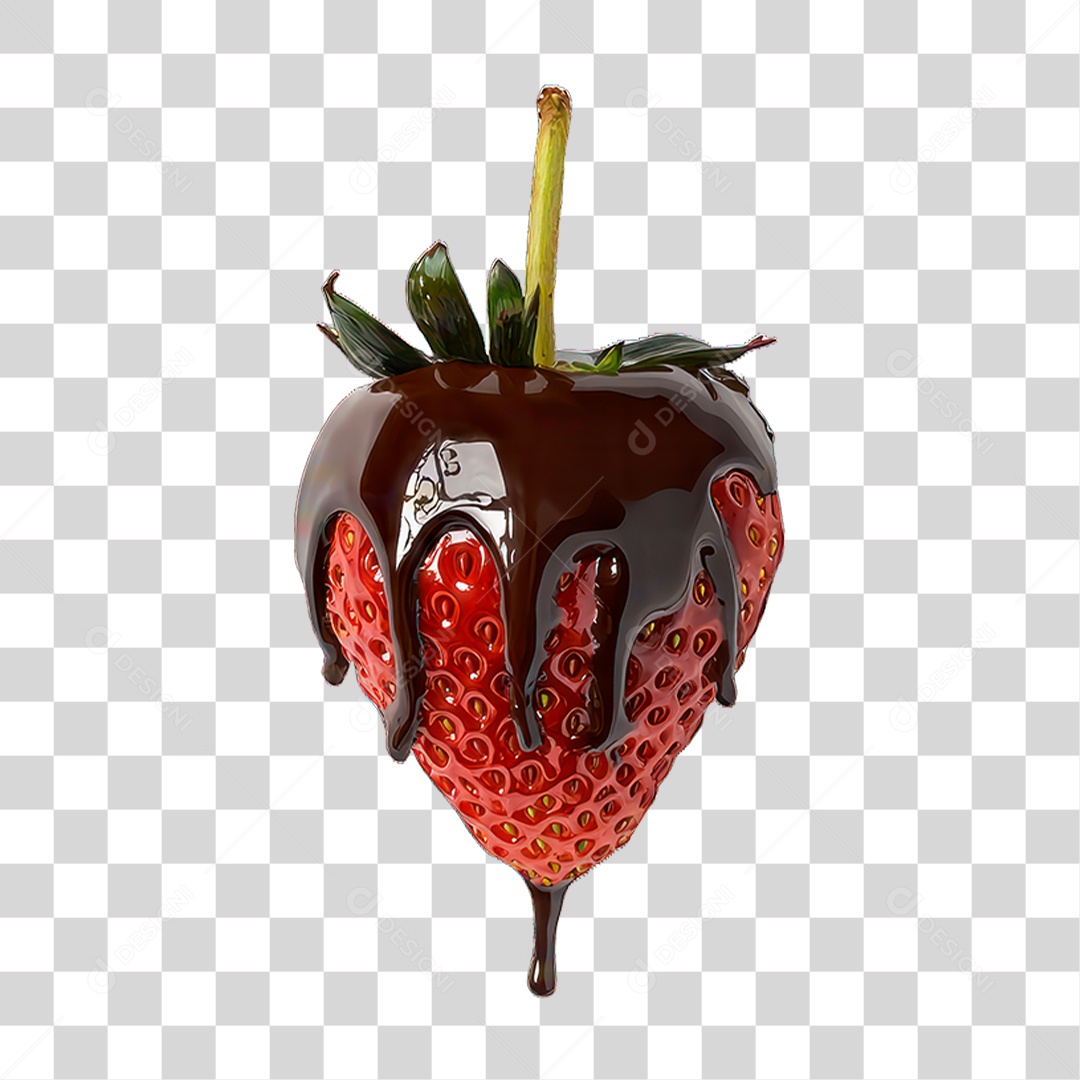 Morango no Chocolate PNG Transparente