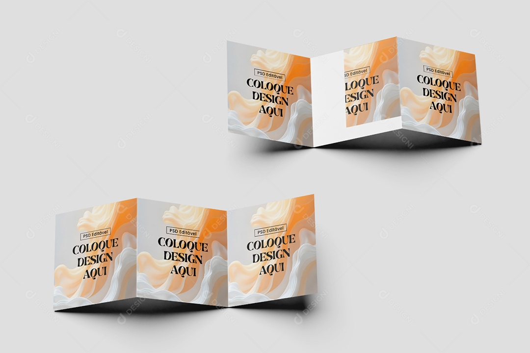 Mockup Folheto Dobrado PSD Editável
