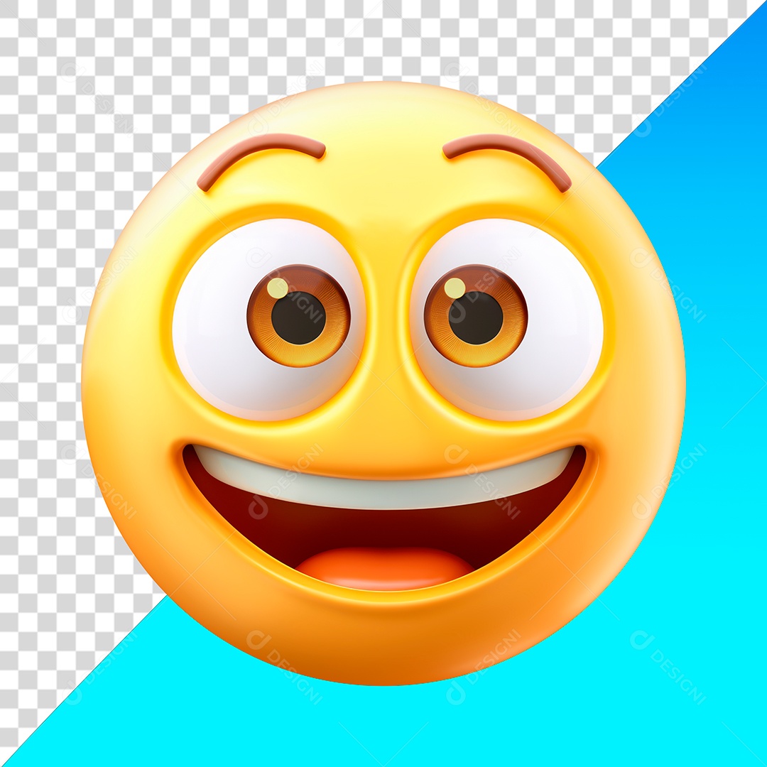 Emoji de rosto feliz com olhos abertos PNG