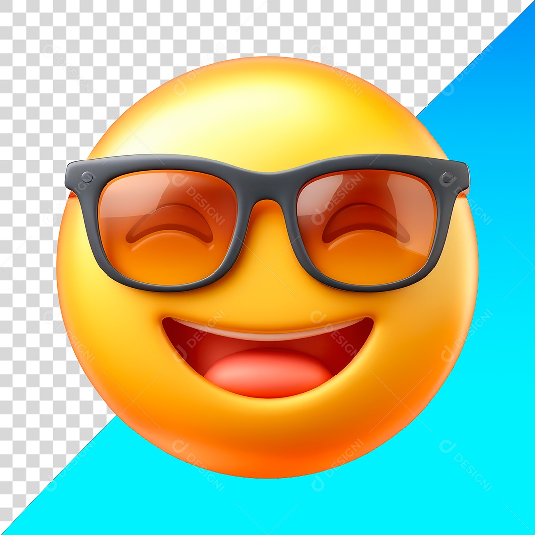 Emoji de rosto radiante com óculos de sol PNG