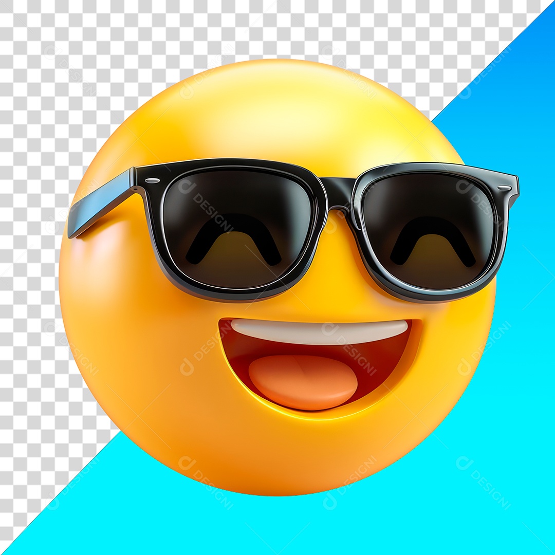 Emoji de rosto sorridente com óculos de sol PNG