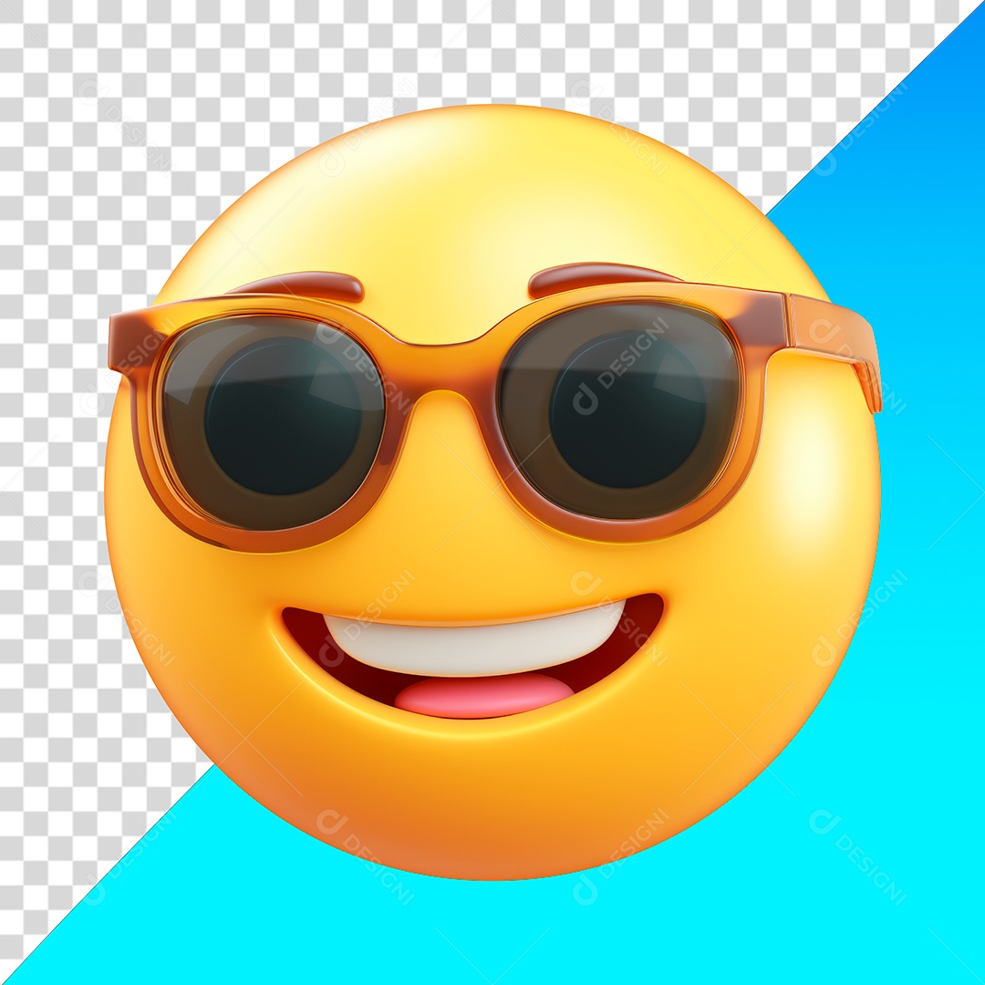 Emoji de rosto sorridente usando óculos de sol PNG