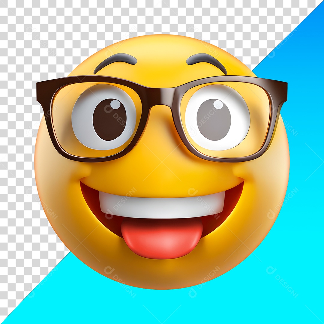 Emoji de rosto sorrindo de óculos PNG