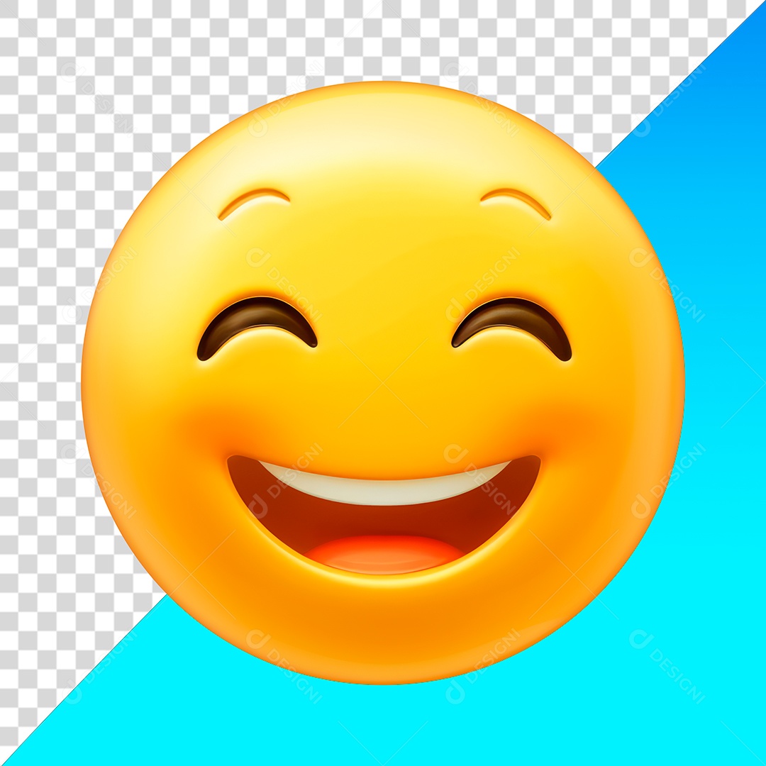 Emoji de rosto sorrindo e corado PNG