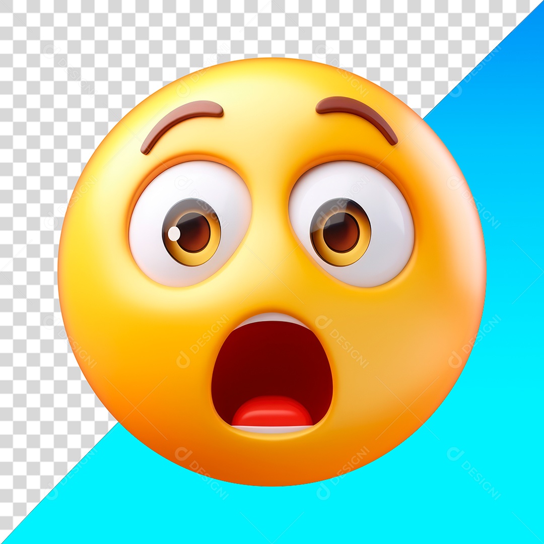 Emoji de rosto surpreso com boca aberta PNG