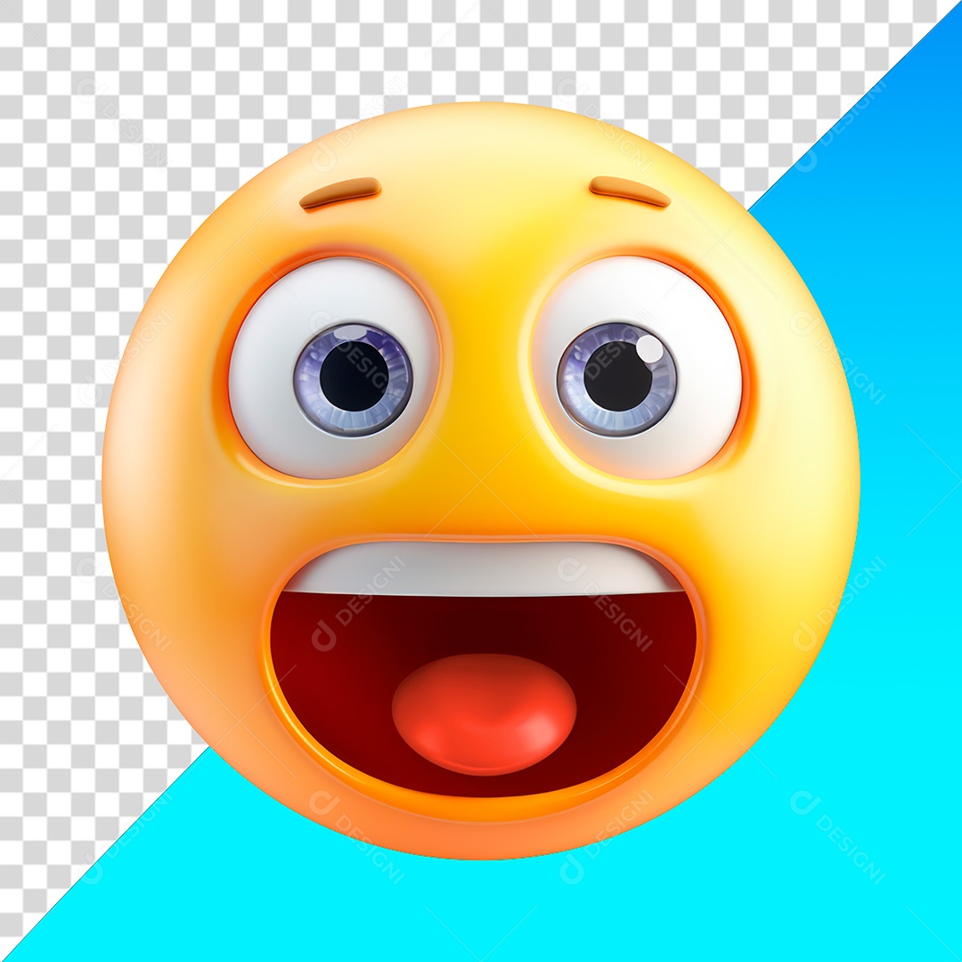Emoji de rosto surpreso gritando PNG