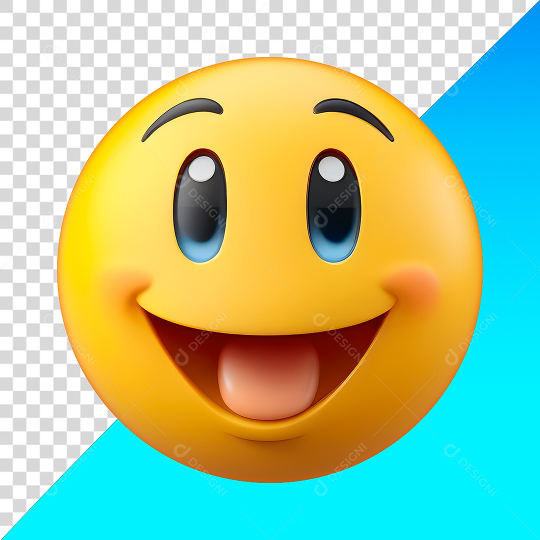 Emoji feliz corado com olhos abertos PNG