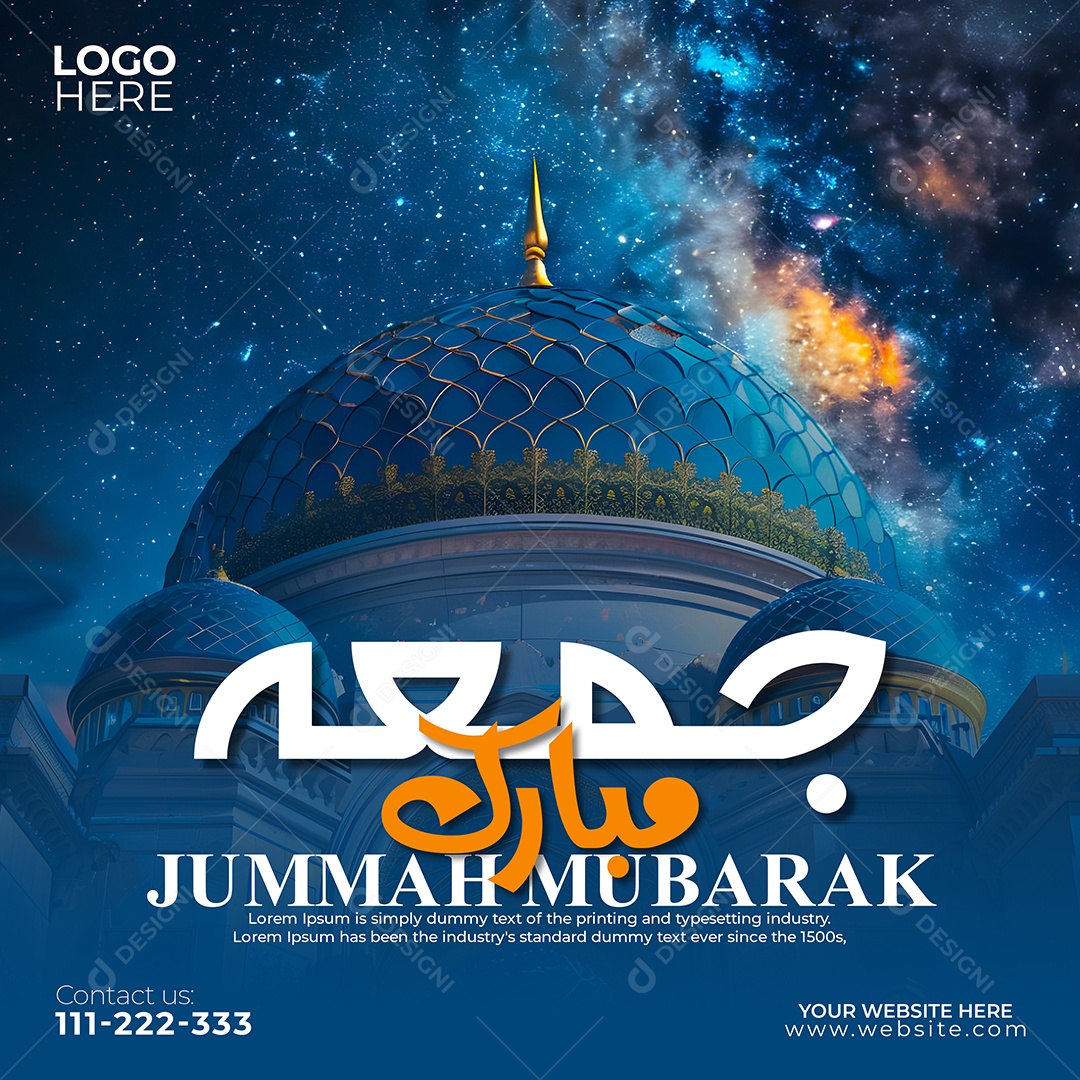 Jummah Murabak Sexta Feira Abençoada Social Media PSD Editável