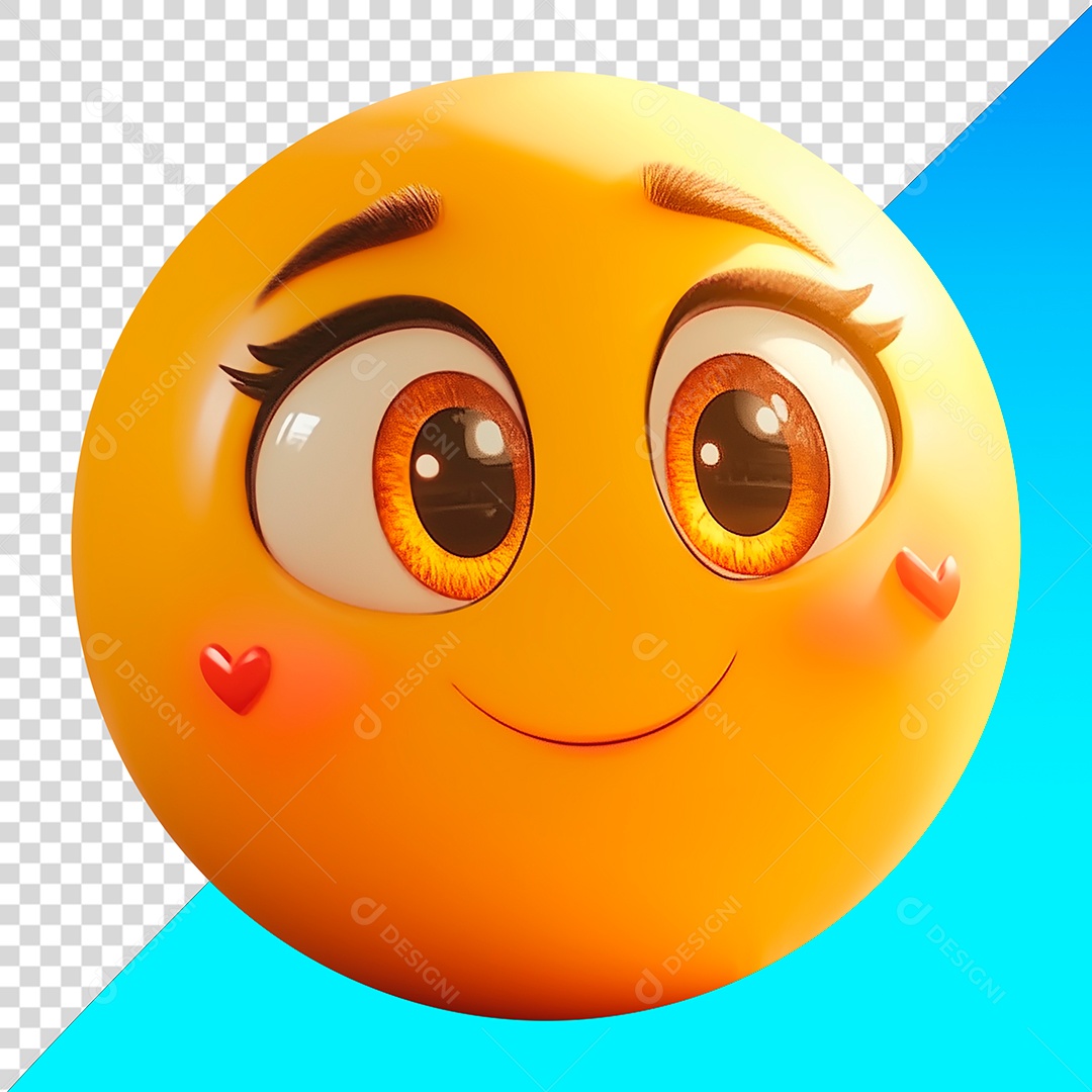 Emoji amando com corações na bochecha PNG
