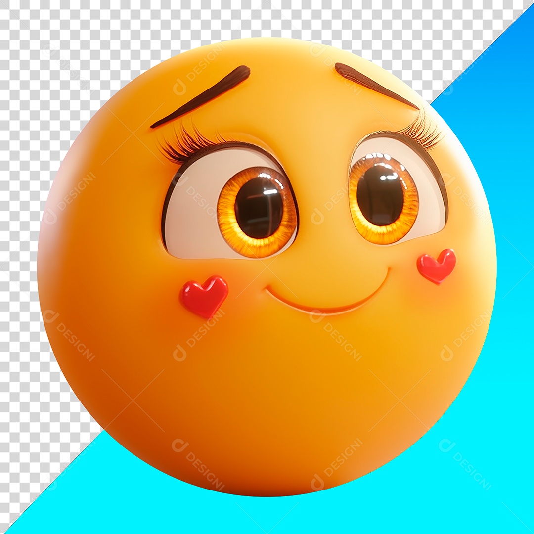 Emoji apaixonado com bochechas de coração PNG