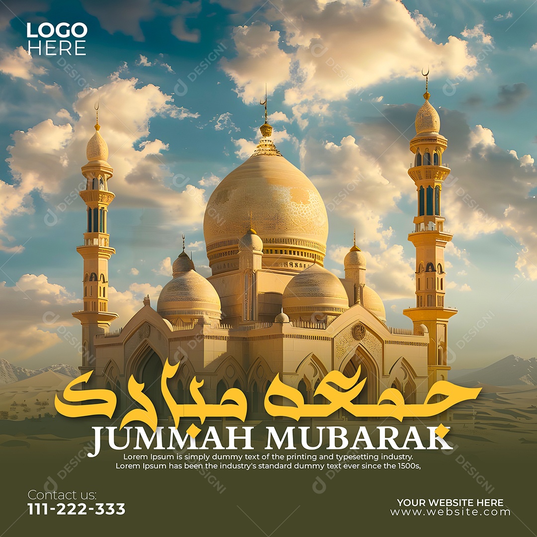 Jummah Murabak Sexta Feira Abençoada Social Media PSD Editável