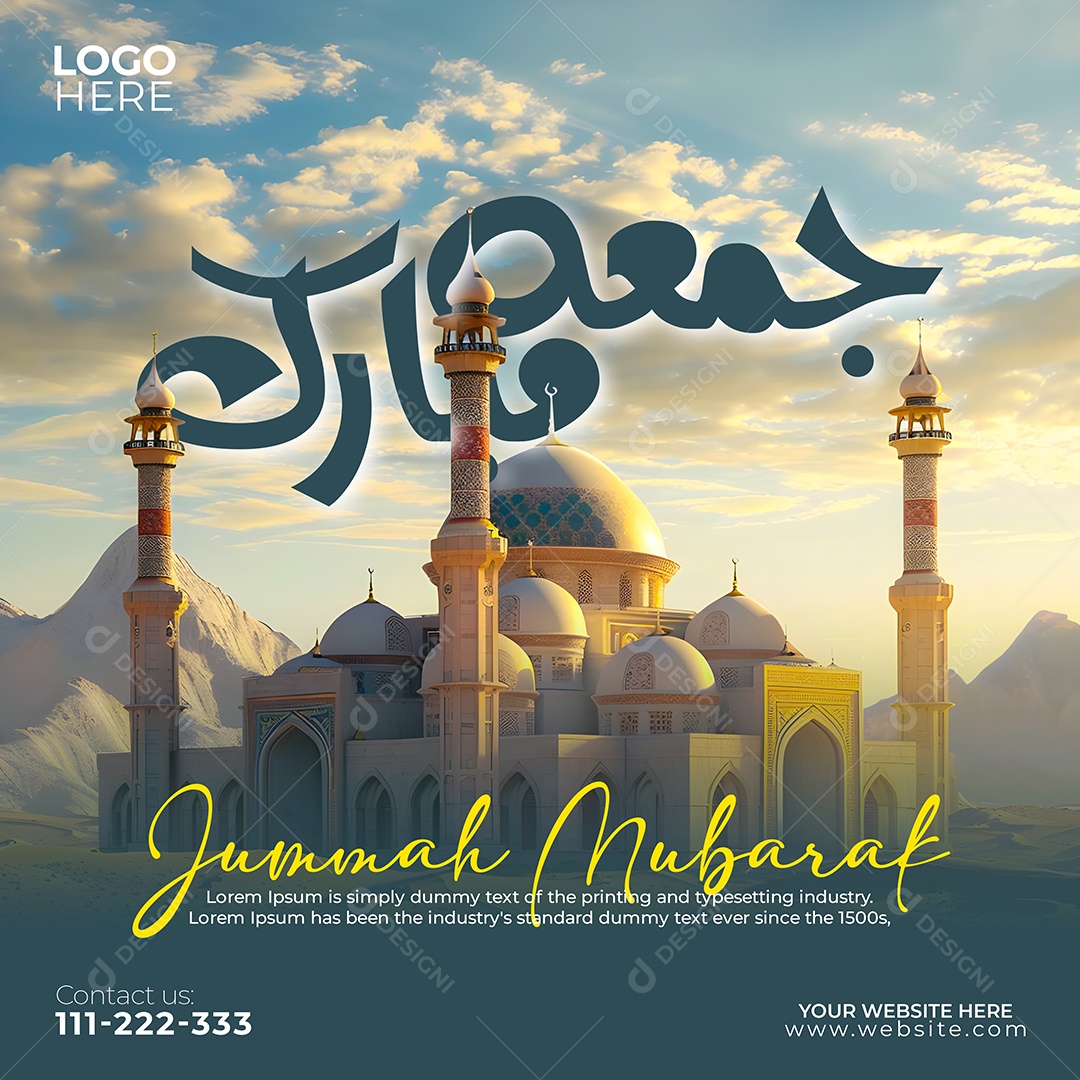 Jummah Murabak Sexta Feira Abençoada Social Media PSD Editável