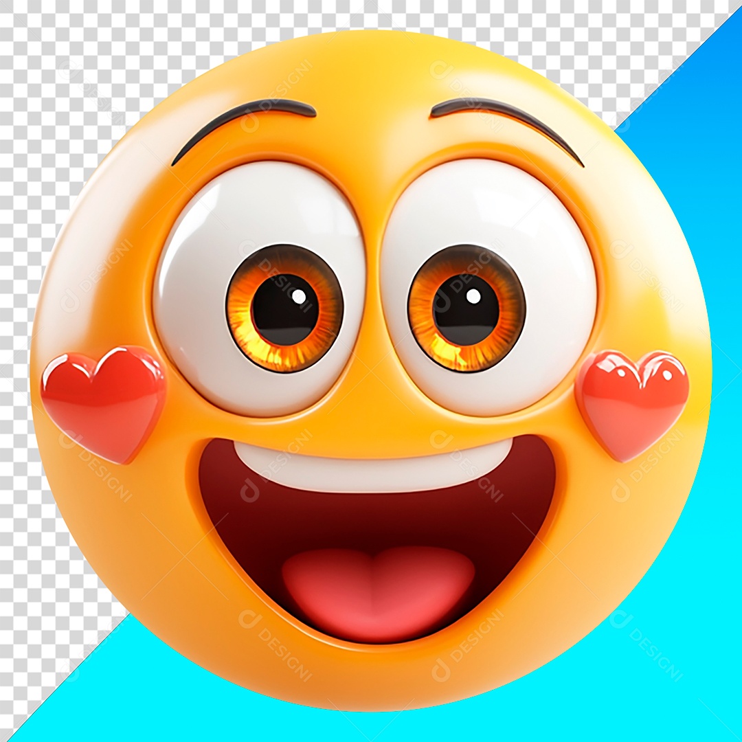 Emoji apaixonado sorrindo PNG