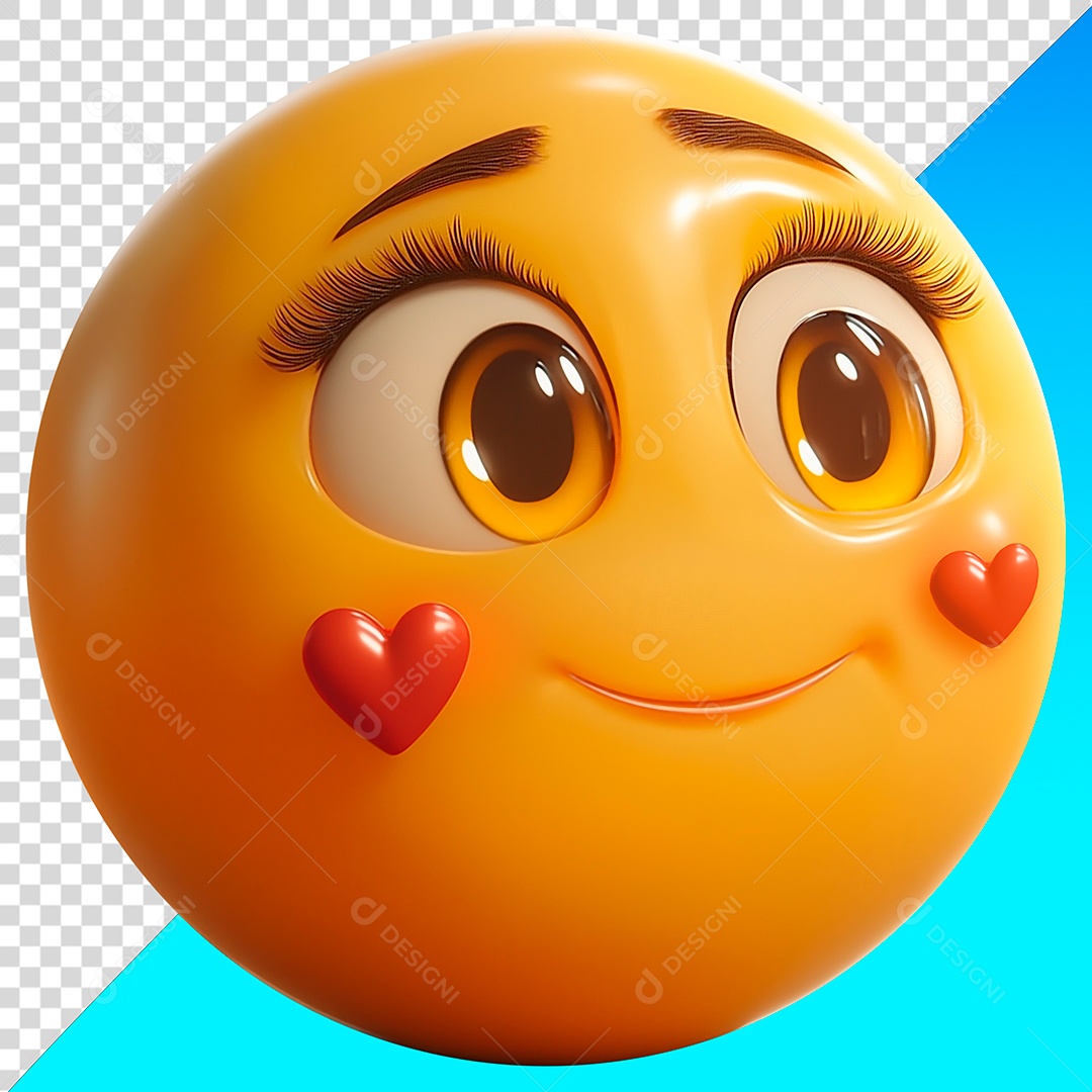 Emoji bochechas de coração PNG apaixonado